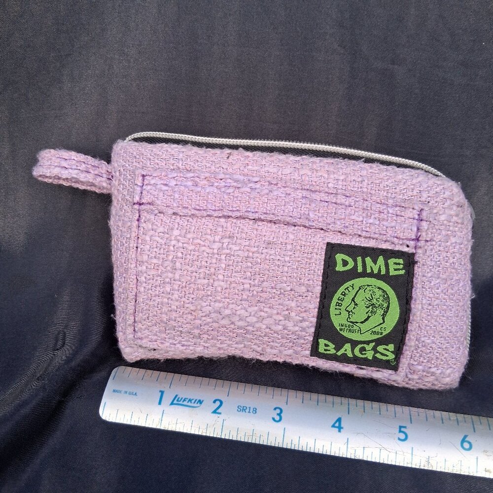 Dime Bags Hemp + Poly Clutch Bag Purse Pink Padded Pouch w/ Zipper
